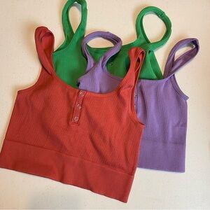 The Little Milk Bar Allie Bras x3 avocado, lover, and lavender haze large/xl